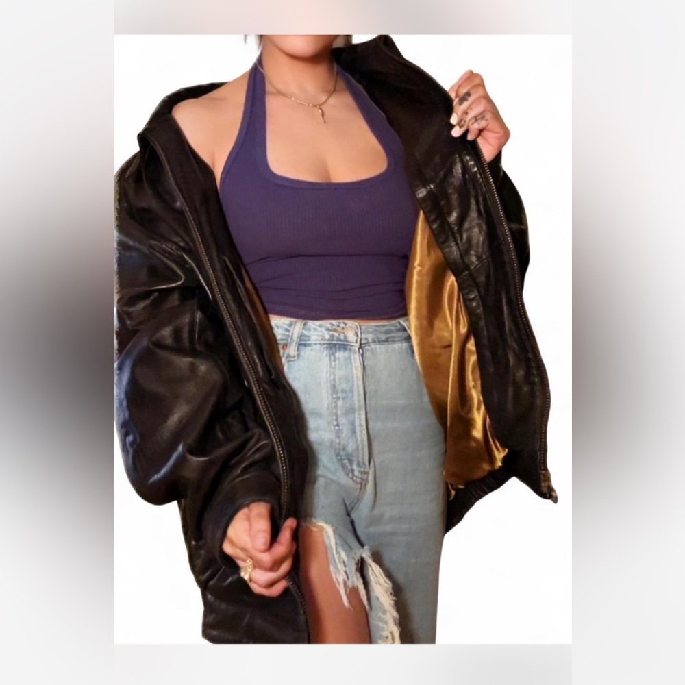 Andrew Marc VTG 90s Lambskin Leather Jacket Sz LT
